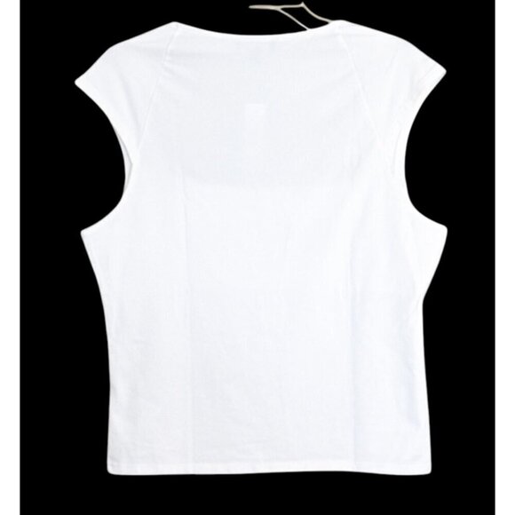J. Crew Women's Squareneck Cap Sleeve Stretch Top White Size XL NWT - Picture 4 of 7